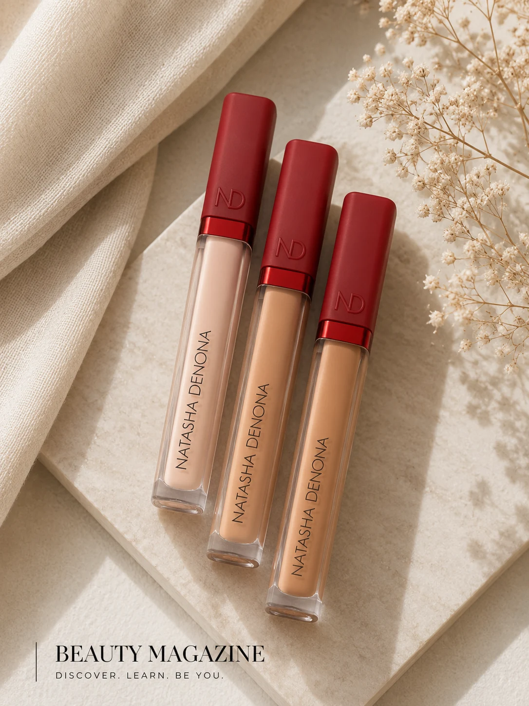 Natasha Denona Hy-Glam Concealer in three shades.