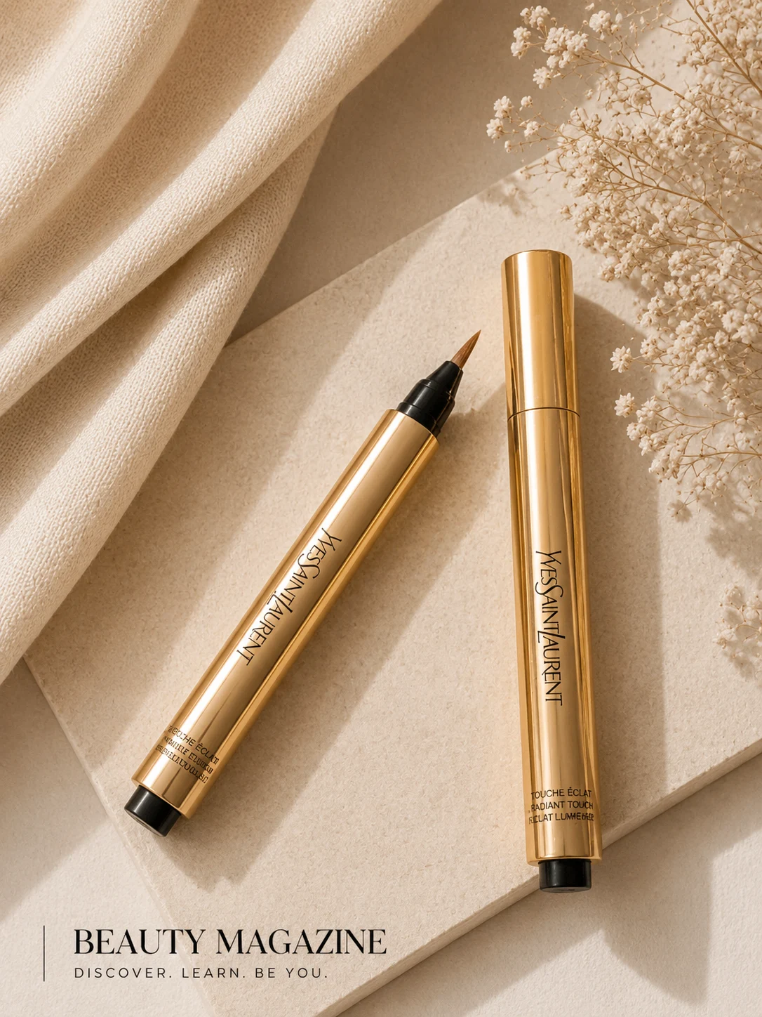 A golden highlighting pen for the eye area.