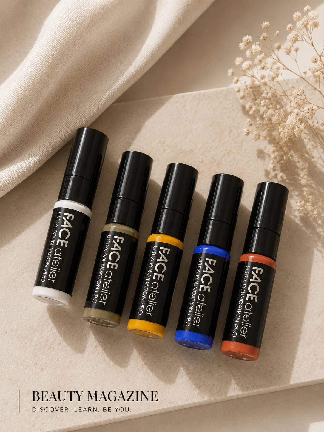 Correctors in five different correction colors.