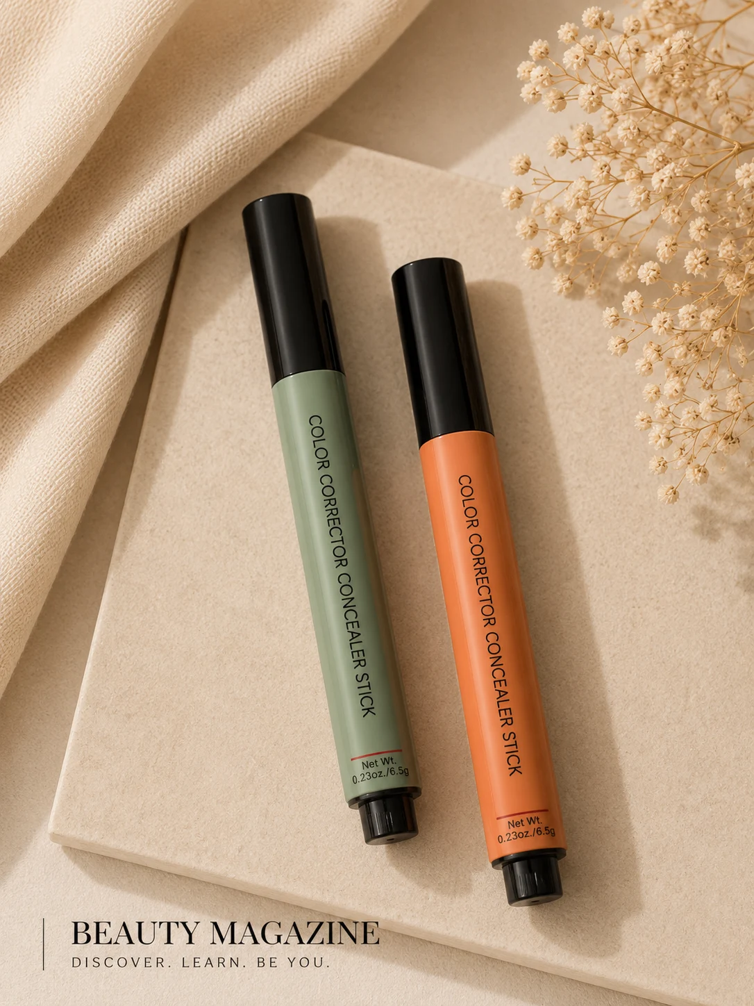 Green corrector and orange corrector.