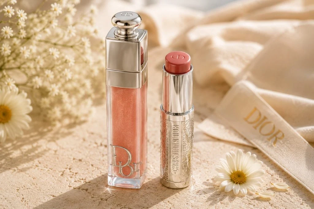 Dior Addict Lip Maximizer and a lipstick from the Dioriviera collection.