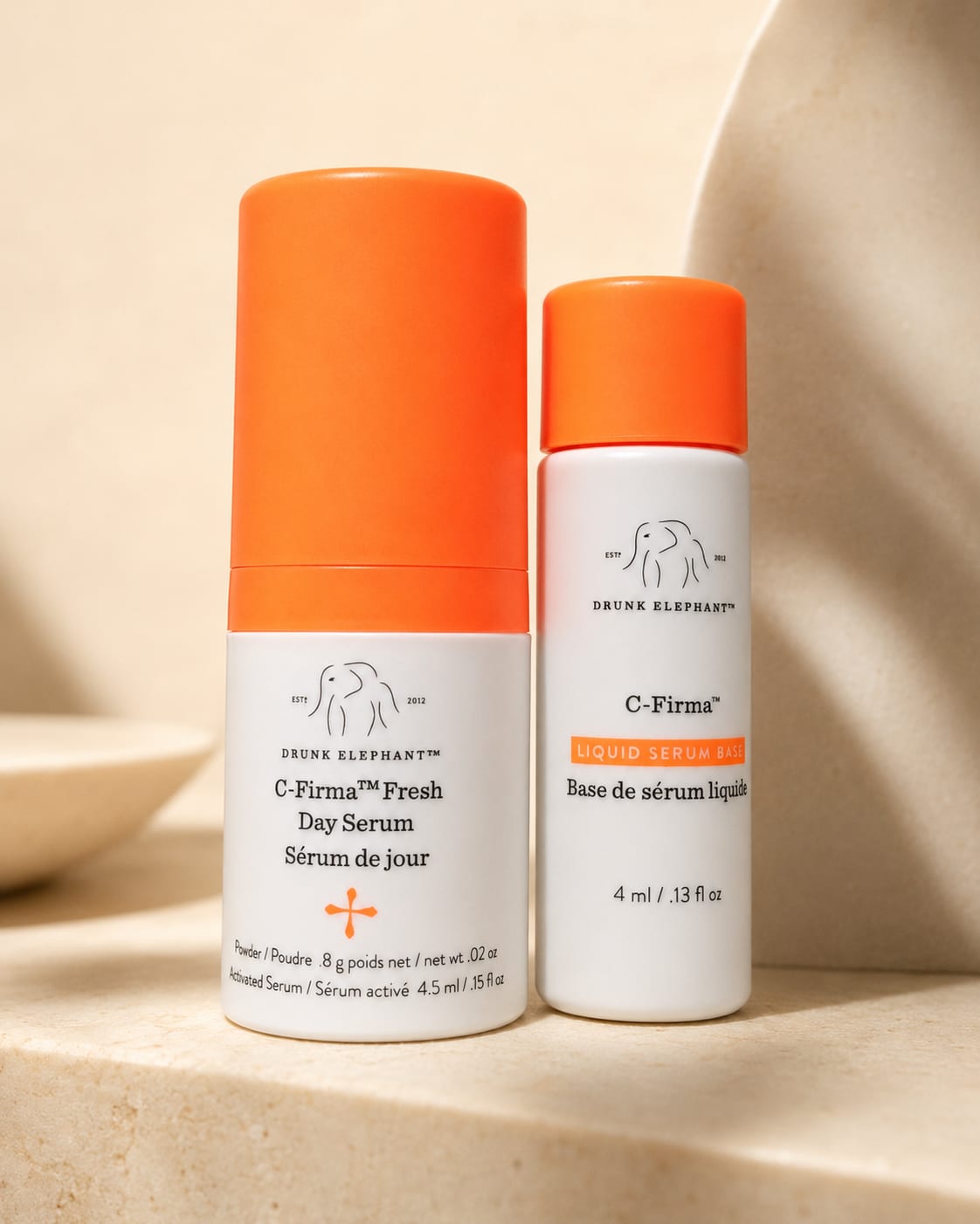 Drunk Elephant C-Firma Fresh, a two-part vitamin C serum mixed fresh before use.