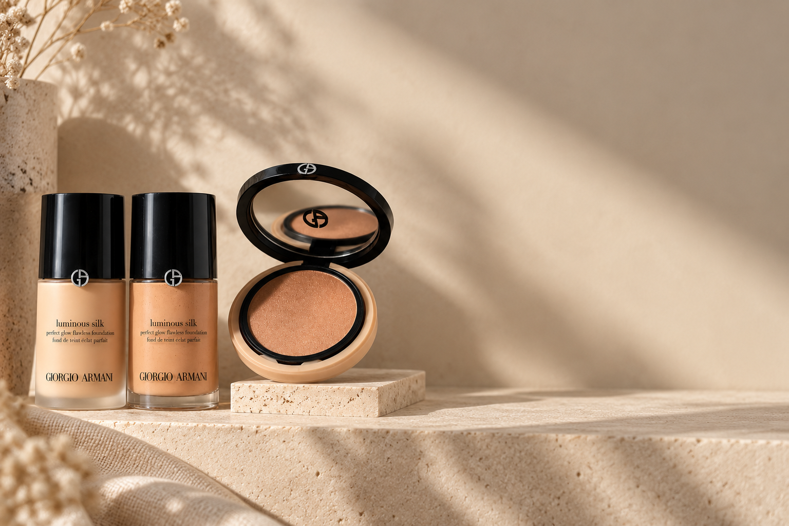 מייקאפים Armani Luminous Silk ופודרת Luminous Silk Bronzing Powder