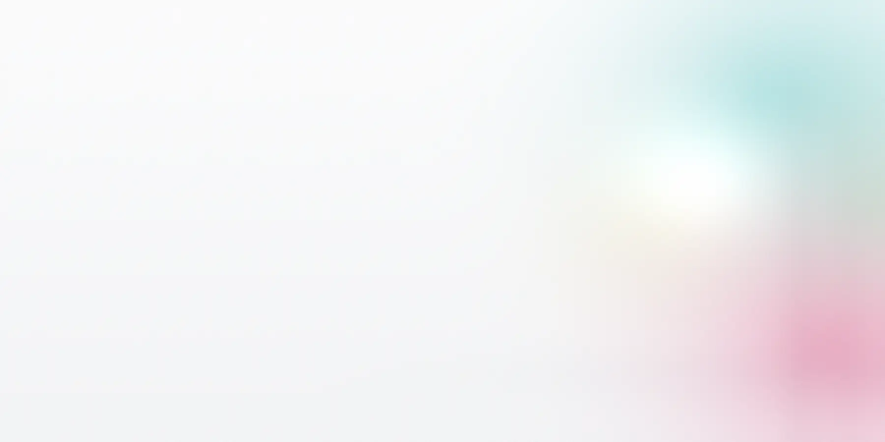 Abstract editorial hero in paper white with soft turquoise and neon pink accents, LOREN STANDARD brand profile backdrop