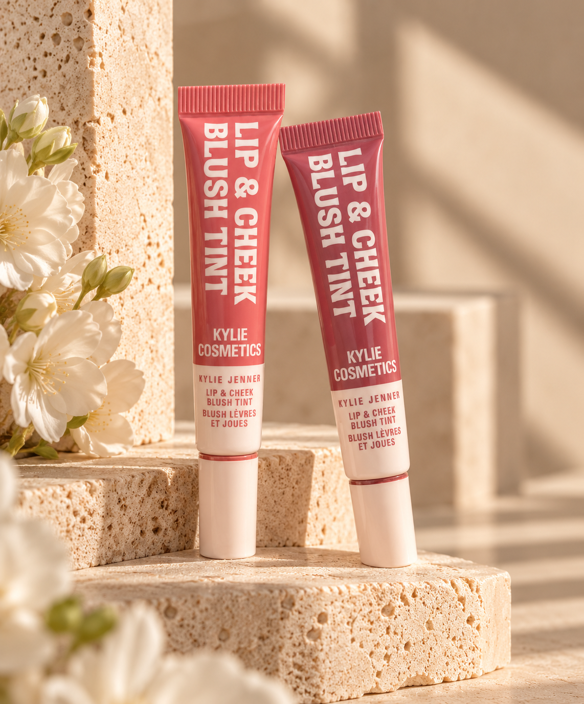 Two Kylie Cosmetics Lip and Cheek Blush Tints.